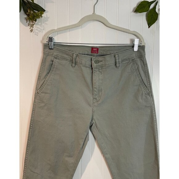 Levis XX Chino Standard Taper Pants Sage Green Mens 34W/32L 98% Cotton - Picture 5 of 14